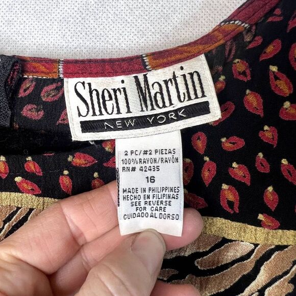 Sheri Martin Vintage Tribal Sleeveless Dress Plus Size 16‎ - Picture 7 of 8